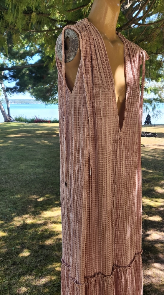 Sabina Musayev Blush Pink Maxi Dress with Plunging V-Neck - Picture 3 of 9